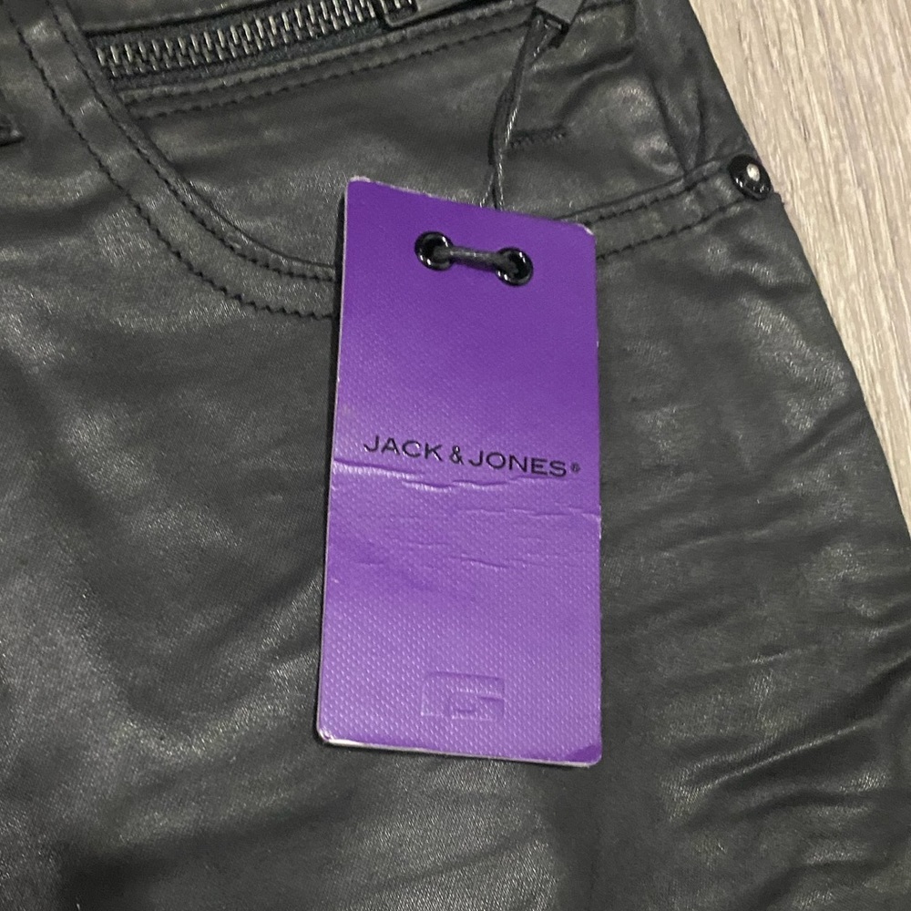 Jack & Jones Boys Black Skinny Jeans Purple Label Coated Cotton 28x29 - Picture 5 of 11
